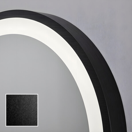 Miroir rond avec éclairage LED dans un cadre noir en aluminium #2
