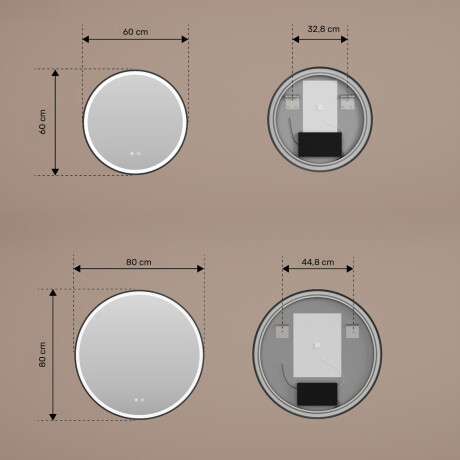 Miroir rond LED dans un cadre doré en aluminium #3
