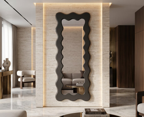 Miroir décoratif ondulé avec cadre FLOW en MDF laqué