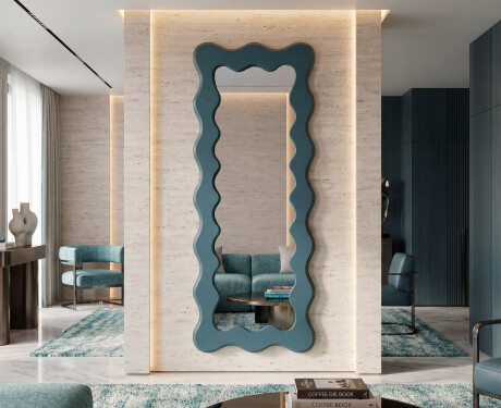 Miroir décoratif ondulé avec cadre FLOW en MDF laqué #8