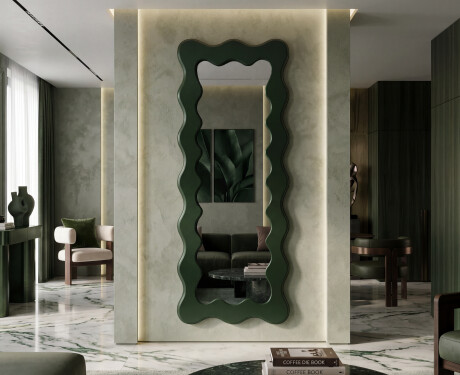 Miroir décoratif ondulé avec cadre FLOW en MDF laqué #9