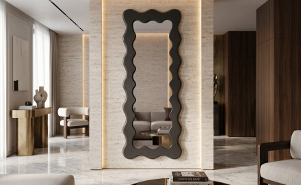Miroir décoratif ondulé avec cadre FLOW en MDF laqué