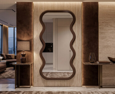 Miroir aux lignes irrégulières avec cadre HORIZON en MDF laqué #6