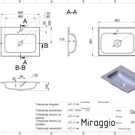 Lavabo DELLA 600 #4