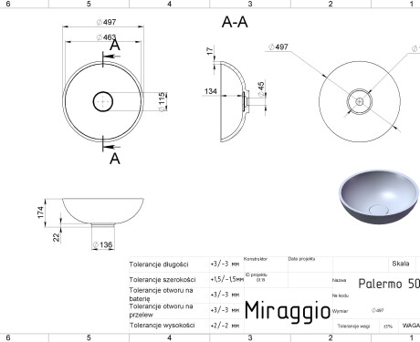 Lavabo PALERMO MATT