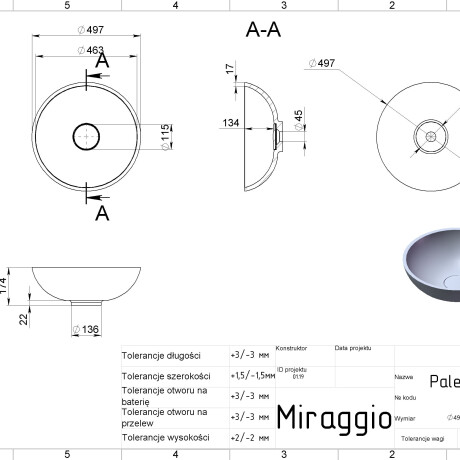 Lavabo PALERMO MATT #1