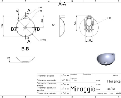 Lavabo FLORENCE MIRASOFT