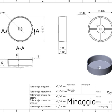 Lavabo SOFIA MIRASOFT #1