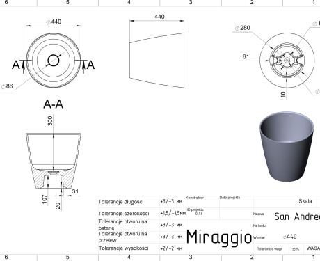 Lavabo SAN ANDREAS MIRASOFT