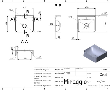 Lavabo SEED MIRASOFT