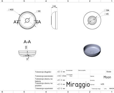 Lavabo MOON MIRASOFT
