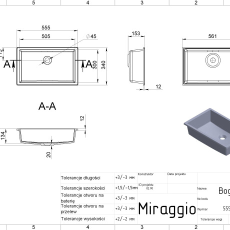 Lavabo BOGOTA 505 MIRASOFT #1