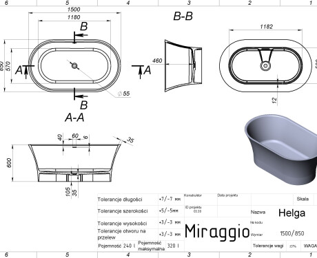 Baignoire HELGA MIRASOFT