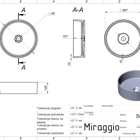 Lavabo BERGAMO MATT #1