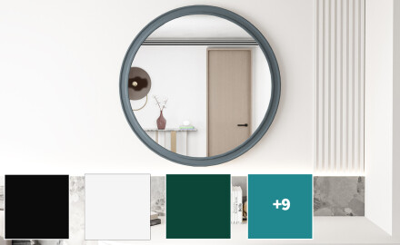 Miroir rond avec finition MDF L300