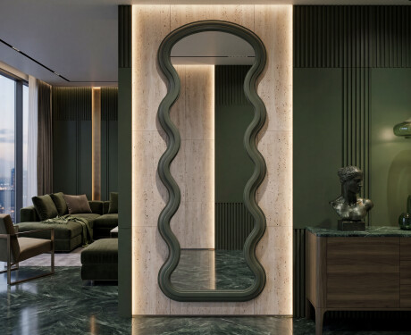 Miroir de forme ondulée avec cadre UNDULA en MDF laqué #8