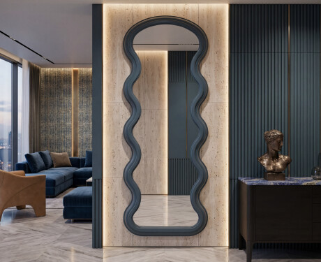 Miroir de forme ondulée avec cadre UNDULA en MDF laqué #9