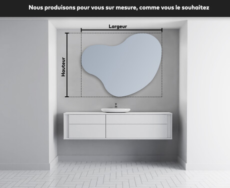 Miroir de salle de bains LED de forme irrégulière N221 #3
