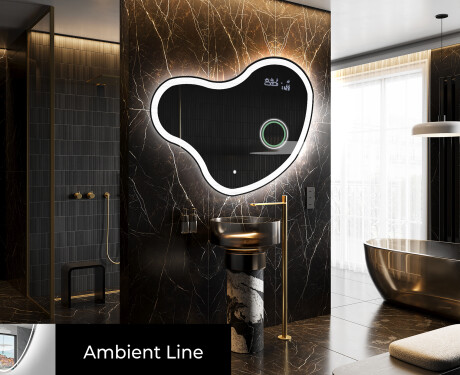 Miroir de salle de bains LED de forme irrégulière N222 #3