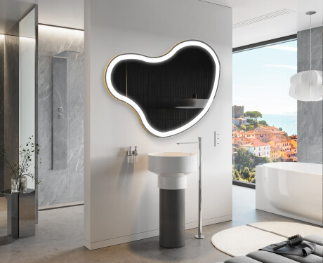 Miroir de salle de bains LED de forme irrégulière N222 #10