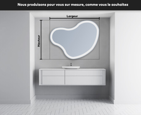 Miroir de salle de bains LED de forme irrégulière N222 #3