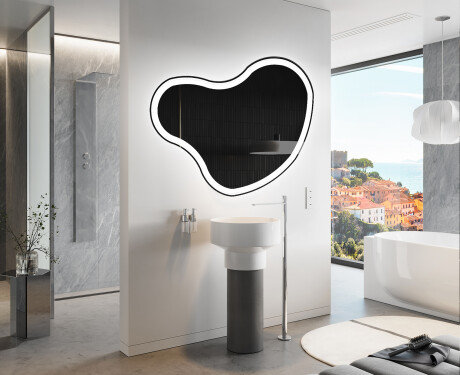 Miroir de salle de bains LED de forme irrégulière N222 #9