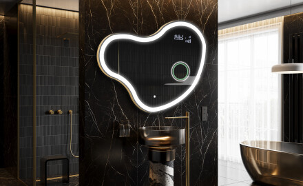 Miroir de salle de bains LED de forme irrégulière N222