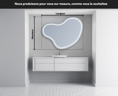 Miroir de salle de bains LED de forme irrégulière N223 #3