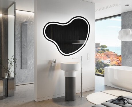 Miroir de salle de bains LED de forme irrégulière N223 #9