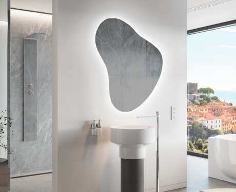 Miroir de salle de bains LED de forme irrégulière V221