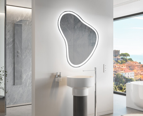 Miroir de salle de bains LED de forme irrégulière V222