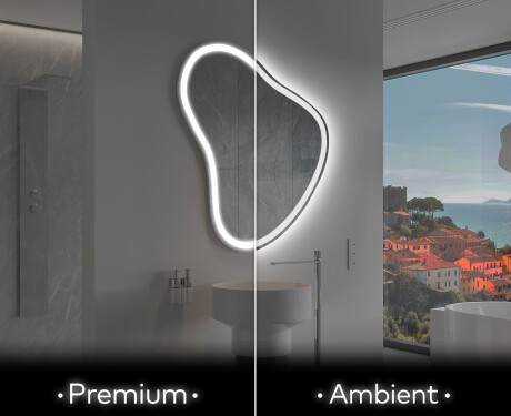 Miroir de salle de bains LED de forme irrégulière V222