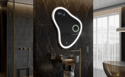 Miroir de salle de bains LED de forme irrégulière V222
