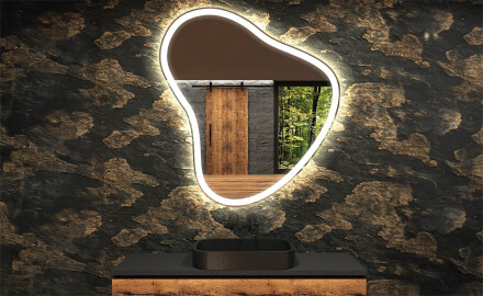 Miroir de salle de bains LED de forme irrégulière V222