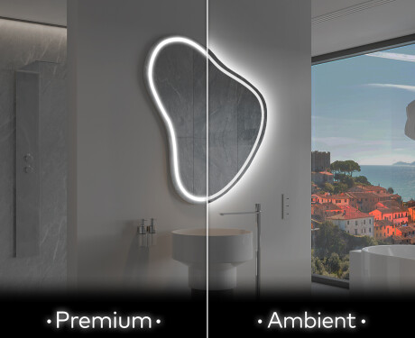 Miroir de salle de bains LED de forme irrégulière V223