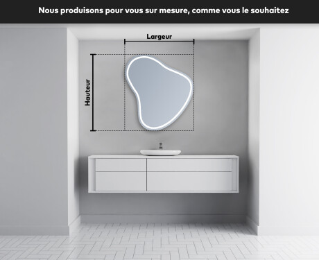 Miroir de salle de bains LED de forme irrégulière V223 #4