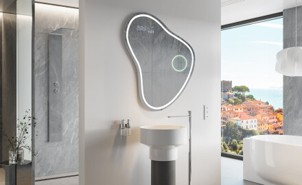 Miroir de salle de bains LED de forme irrégulière V223