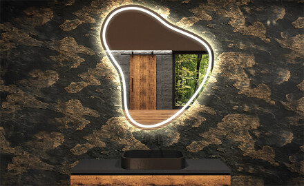 Miroir de salle de bains LED de forme irrégulière V223