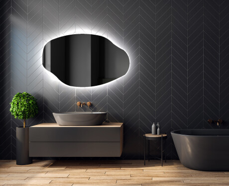 Miroir de salle de bains LED de forme irrégulière O221 #2