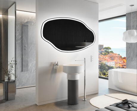 Miroir de salle de bains LED de forme irrégulière O222 #9