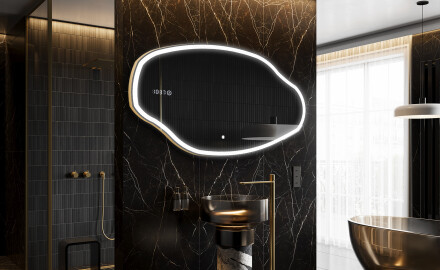 Miroir de salle de bains LED de forme irrégulière O222