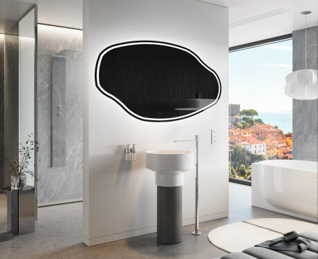 Miroir de salle de bains LED de forme irrégulière O223 #9