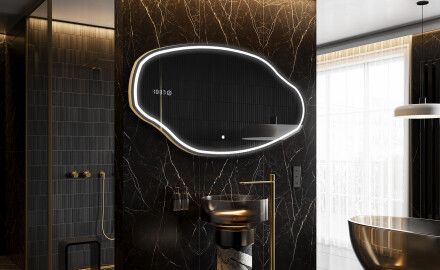 Miroir de salle de bains LED de forme irrégulière O223
