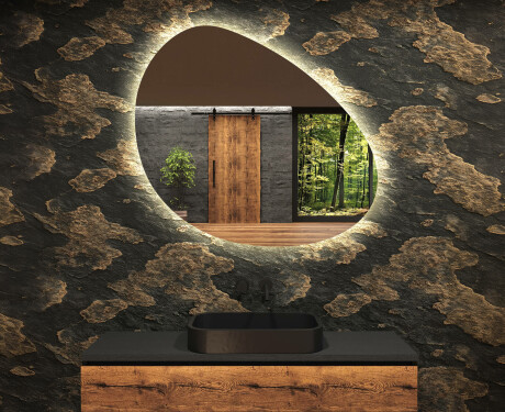 Miroir de salle de bains LED de forme irrégulière H221
