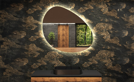 Miroir de salle de bains LED de forme irrégulière H221