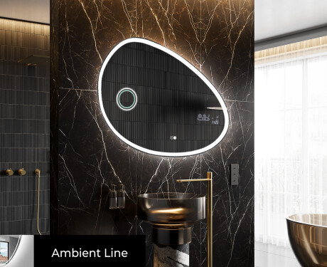 Miroir de salle de bains LED de forme irrégulière H222