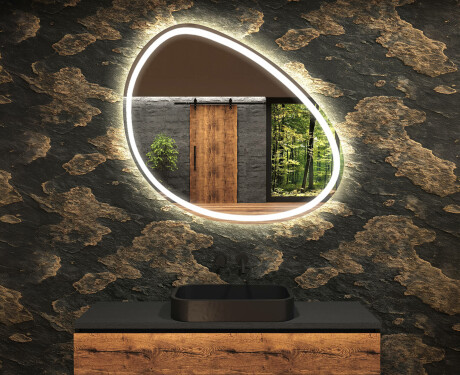 Miroir de salle de bains LED de forme irrégulière H222