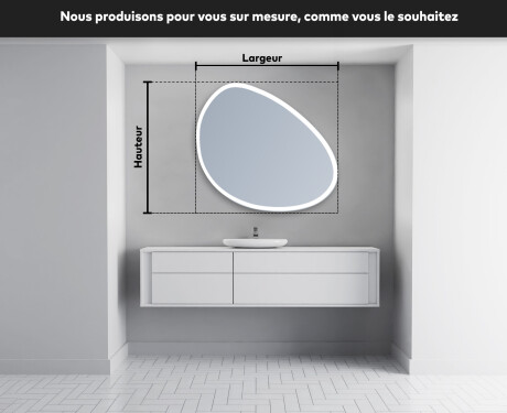 Miroir de salle de bains LED de forme irrégulière H222 #5