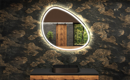 Miroir de salle de bains LED de forme irrégulière H222