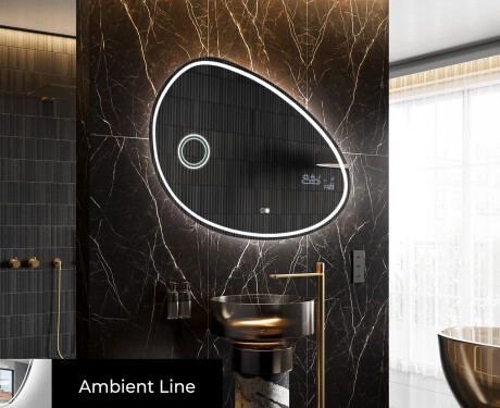 Miroir de salle de bains LED de forme irrégulière H223